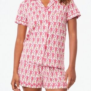 Roller Rabbit Pink Monkey Polo Pajamas
